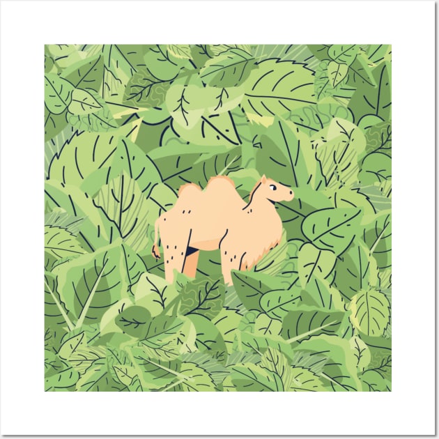 Camel in Leaves Wall Art by I-LAYDA